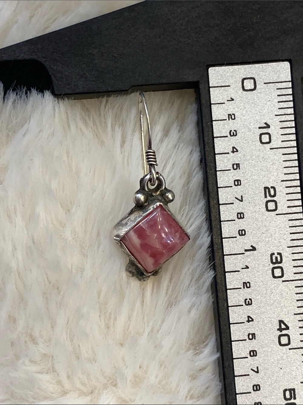 Rhodochrosite Dangle Earrings - Picture 5 of 5